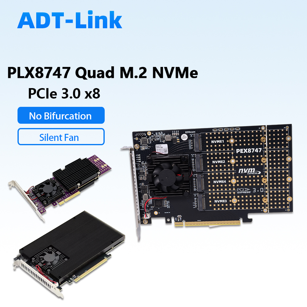 Placa de expansão PLX8747 Quad - Quad M.2 Nvme Pcie Bifurcation Card avaliação e preço